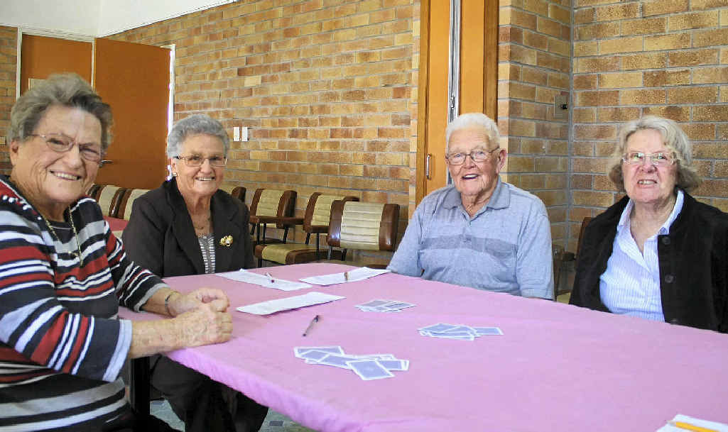 GOOD TIMES: (from left) Marj Mogridge, Mavis Bryant, Tom Cross and Fay Derby enjoy a game of cards at a previous Senior Citizens’ Association open day. GOOD TIMES: (from left) Marj Mogridge, Mavis Bryant, Tom Cross and Fay Derby enjoy a game of cards at a previous Senior Citizens’ Association open day.
